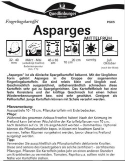 Pflanzkartoffel Asparges (10 St&uuml;ck)