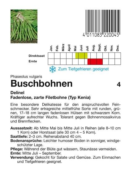 Details about   Sperli Saatgut  Buschbohnen Delinel