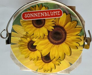 Sonnenblume im Mini-Zinkeimer